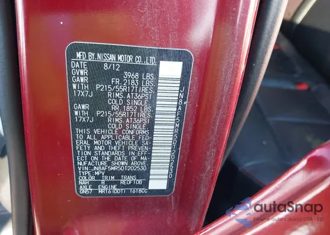 2013 Nissan Juke Sl из США, поврежденный, VIN JN8AF5MR5DT202530